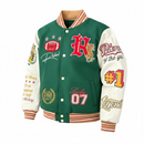 Rebel Minds Kids 'State Of Mind' Melton Varsity Jacket (H.Green) 852-B562 - FRESH N FITTED
