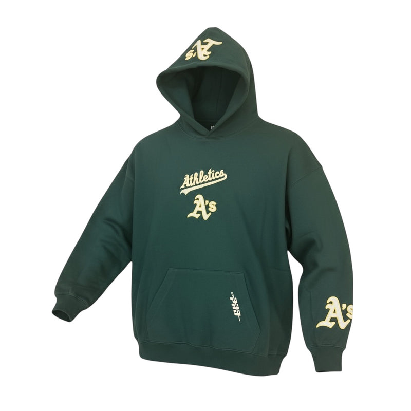 Pro Standard 'Oakland Athletics Wingspan' Drop Shoulder Hoodie (Forest Green) LOA5315774 - FRESH N FITTED