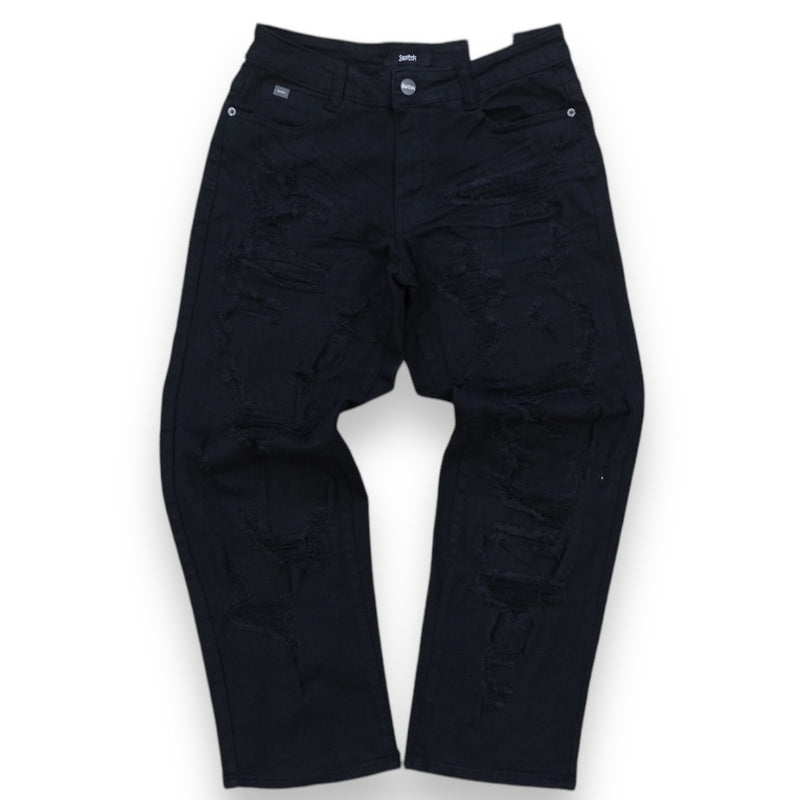 Switch 'Loose Ripped' Denim (Black) SF4618