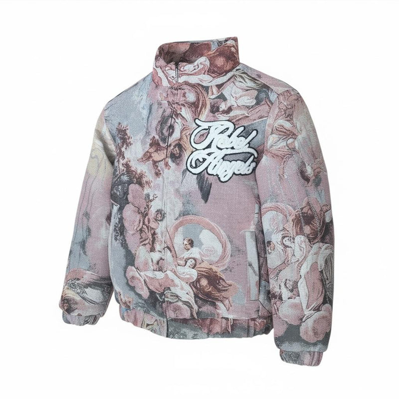 Rebel Minds 'Angels' Zip Up Puffer Tapestry Jacket (Multi) 152-518