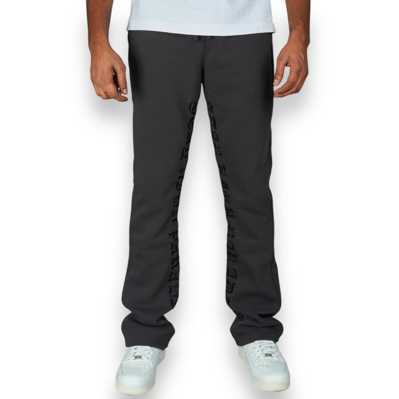 Rebel Minds 'Stay High' Stacked Fleeced Sweat Pants (Charcoal) 100-491