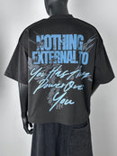 Inner Peace ‘Power’ Oversized Cropped T-Shirt (Charcoal)