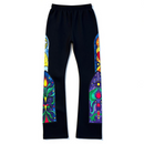 Black Pike 'Stained Glass' Stacked Sweatpants (Black) FB2534S