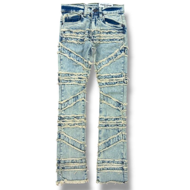 FWRD Kids 'Crossover' Stacked Denim (Ice Tint) FW-330216K