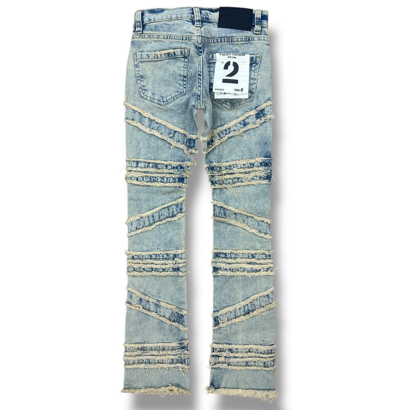 FWRD Kids 'Crossover' Stacked Denim (Ice Tint) FW-330216K