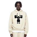 Birds 'Crossface' Cream Ultra-Premium Oversized Hoodie