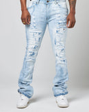 FWRD 'Worn Down' Stacked Flare Denim (Ice Blue) FW-33893 - FRESH N FITTED