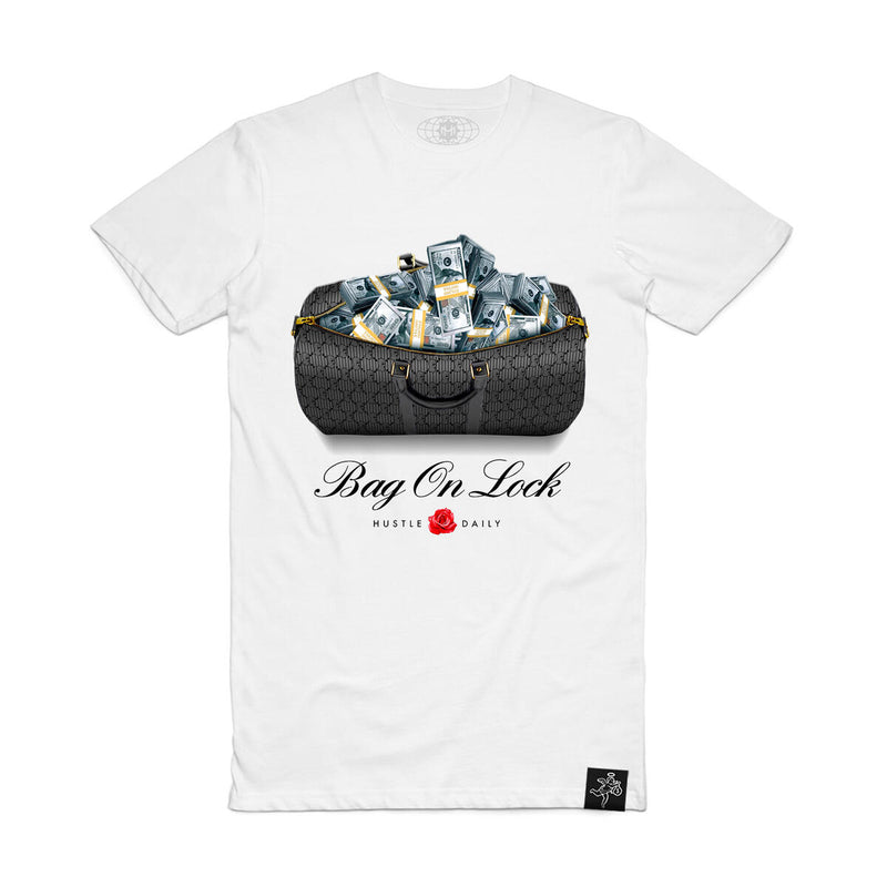 Hasta Muerte 'HD Bag On Lock' T-Shirt (White) - Fresh N Fitted Inc
