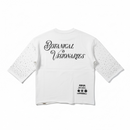 Highly Undrtd 'Thru The Smoke' Legacy Perm 3/4 Sleeve Rhinestone Cropped T-Shirt (White) HS6504 - FRESH N FITTED