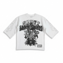Highly Undrtd 'Saint' Legacy Perm 3/4 Sleeve Rhinestone Cropped T-Shirt (White) HS6502 - FRESH N FITTED