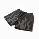 Rare Peace 'Metal Flames' Rhinestone Shorts (Black) RS5048