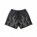 Rare Peace 'Metal Flames' Rhinestone Shorts (Black) RS5048