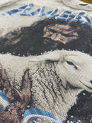 Rare Peace 'America First' Oversized Rhinestone Cropped Thermal Shirt (Light Khaki) RT6025