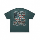 Rare Peace 'Save Our Souls' Oversized Rhinestone Cropped T-shirt (Pine Green) RT6009