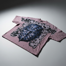 Rare Peace 'Mask' Oversized Rhinestone Cropped T-shirt (Dust Pink) RT6004