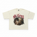 Silent Verse ‘Raised By An Angel’ Oversized Cropped T-Shirt (Cream) - FRESH N FITTED