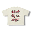 Silent Verse ‘Raised By An Angel’ Oversized Cropped T-Shirt (Cream) - FRESH N FITTED