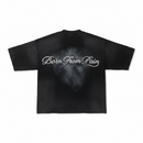 Inner Peace 'Born From Pain' Cropped Rhinestone T-Shirt (Washed Black) - FRESH N FITTED