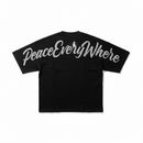Inner Peace 'Peace Every Where' Oversized Rhinestone T-Shirt (Black) - FRESH N FITTED