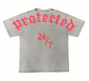Protector and Maintainer 'Protected 24/7' T-Shirt (Grey W/Red) - FRESH N FITTED