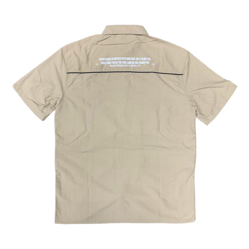 BKYS Nylon Short Sleeve Shirt (Khaki) WS107 - FRESH N FITTED-2 INC