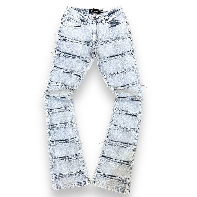 Octagon Men’s 'Frayed Tape' Stacked Denim (Bleach) OT1716