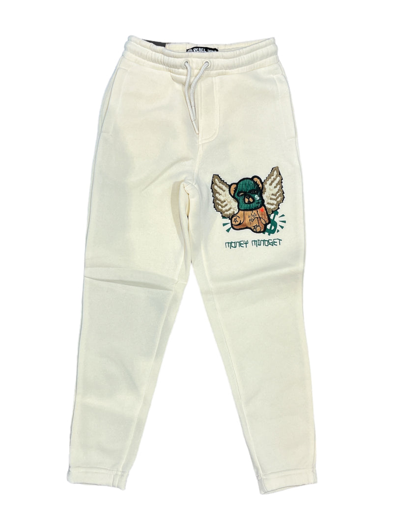 Rebel Minds Kids 'Money Mindset' Joggers (Cream) 832-B473 - Fresh N Fitted Inc