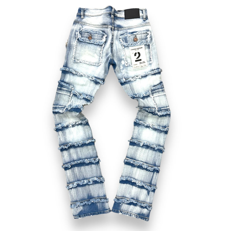 FWRD 'Patchwork True Stacked Denim' FW-33958A (Ice Blue)