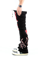 KLEEP 'Spider' Heavy Weight Brushed Graphic Stacked Sweats (Black) KMP7910 - FRESH N FITTED