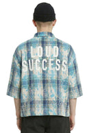 Kleep Mens Cropped Short Sleeve Heavy Flannel Shircket (Blue) KSW3250S - FRESH N FITTED