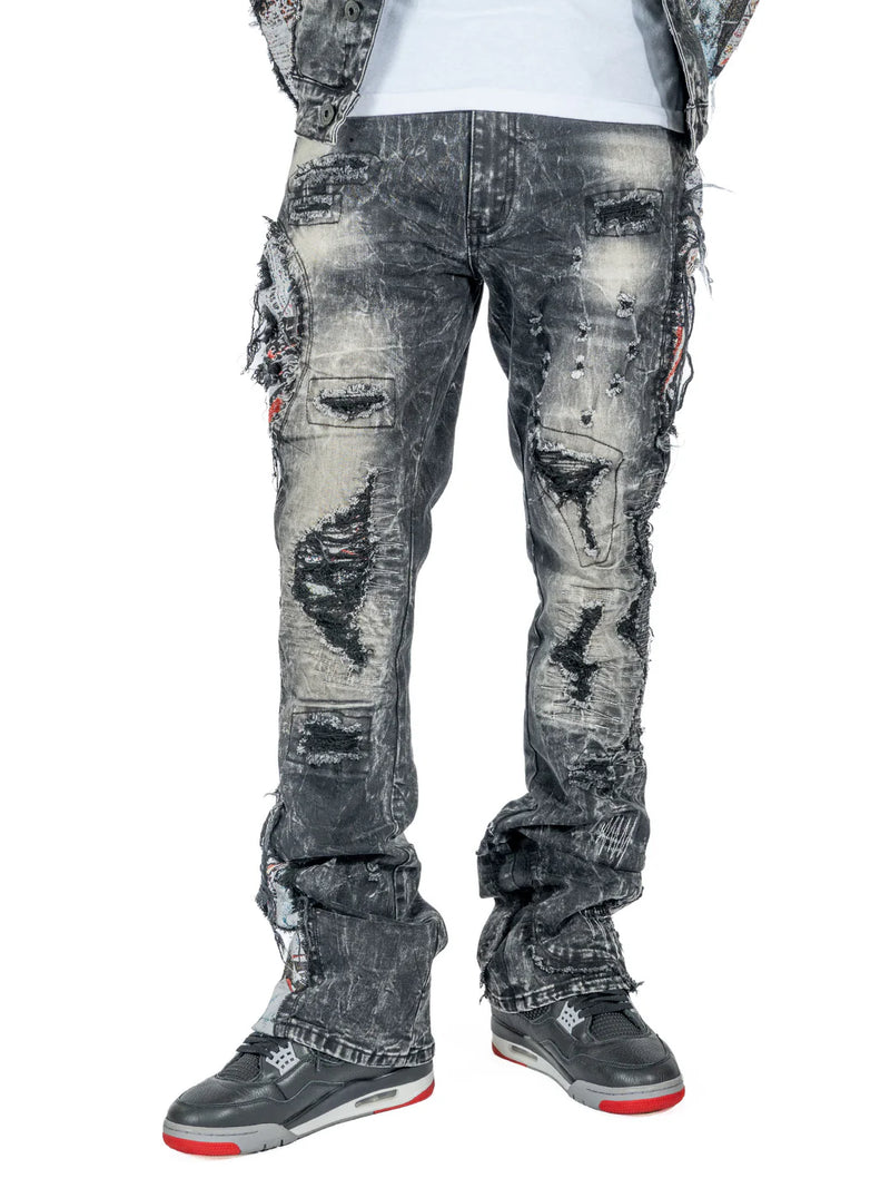 Makobi 'Mohadi' Stacked Denim (Black Wash) M1914 - FRESH N FITTED