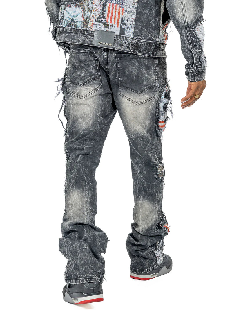 Makobi 'Mohadi' Stacked Denim (Black Wash) M1914 - FRESH N FITTED