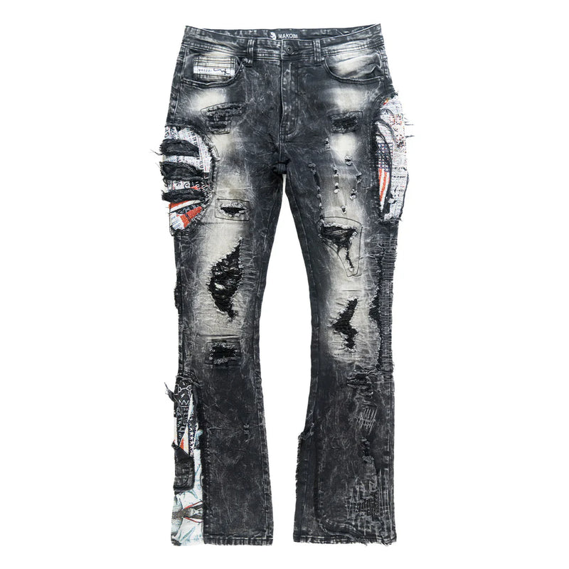 Makobi 'Mohadi' Stacked Denim (Black Wash) M1914 - FRESH N FITTED