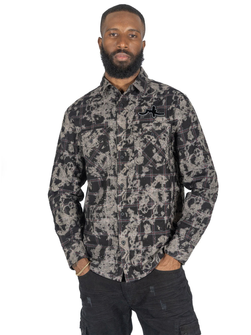 Makobi 'Berteli' Acid Plaid Shirt (Black) M837