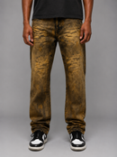 Men's FWRD Washout Relaxed Straight Denim jeans in ice tint with a relaxed fit and classic straight leg style.