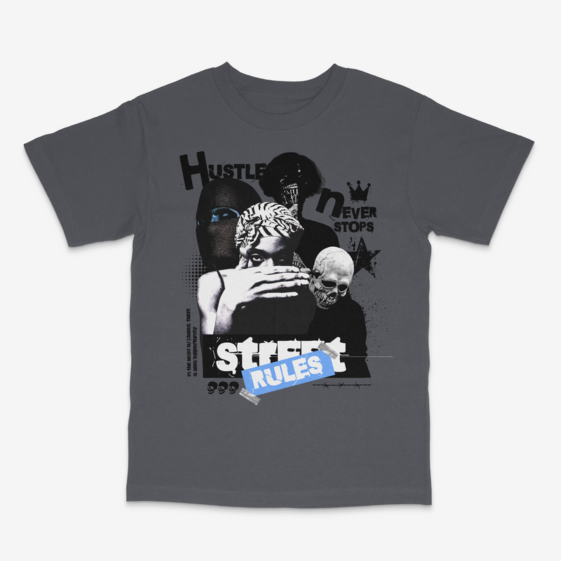 R3TRO WORLD 'Street Rules' Tee (Charcoal) - FRESH N FITTED