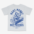 R3TRO WORLD 'Make Money Not Friends' Tee (Silver/Blue)