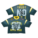 Rare Peace 'Never Mind' Oversized Rhinestone Cropped French Terry T-Shirt (Pine Green) RT5066 - FRESH N FITTED