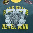 Rare Peace 'Never Mind' Oversized Rhinestone Cropped French Terry T-Shirt (Pine Green) RT5066 - FRESH N FITTED