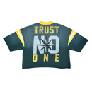 Rare Peace 'Never Mind' Oversized Rhinestone Cropped French Terry T-Shirt (Pine Green) RT5066 - FRESH N FITTED