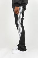 Rebel Minds Five Stripes stacked grey and white sweatpants, casual joggers with striped design and comfortable fit.