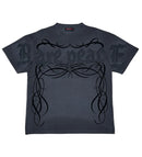 Rare Peace 'Dark Ages 2.0' Oversized Cropped T-Shirt In Dark Grey