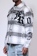 First Row 'Wake Up & Be Fierce' Multi Patches Wool Shaket (Black) FRJ2099A - FRESH N FITTED