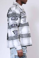 First Row 'Wake Up & Be Fierce' Multi Patches Wool Shaket (Black) FRJ2099A - FRESH N FITTED