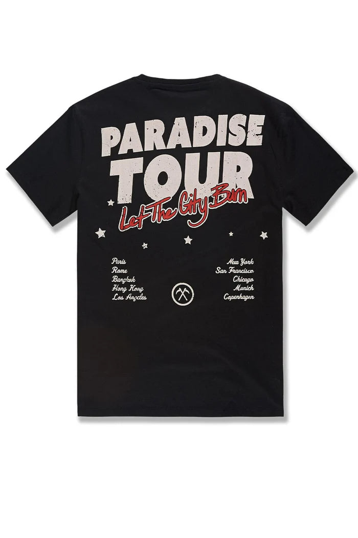 Jordan Craig "Paradise Tour" T-Shirt (Black) 9100 - FRESH N FITTED-2 INC