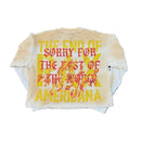 Rare Peace 'SOS' Oversized Rhinestone Cropped Longsleeve T-shirt (Ecru) RK5045