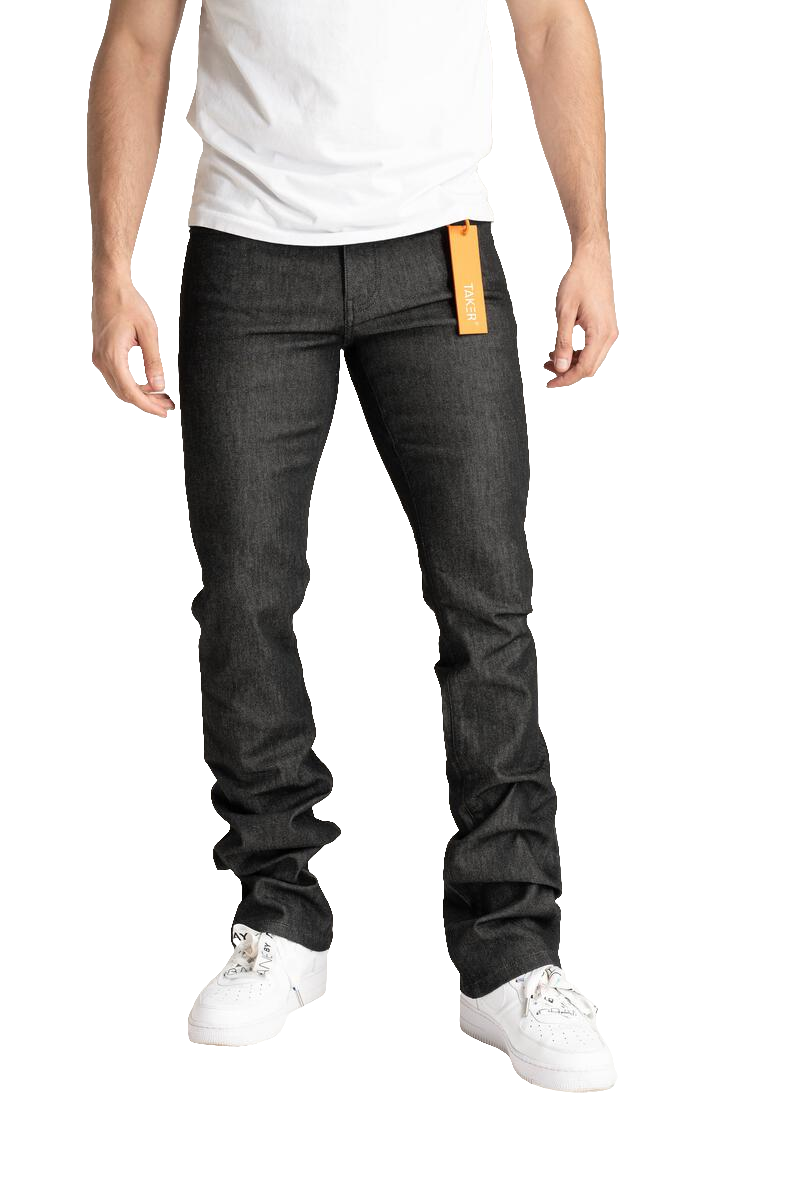 Taker 'Raw Fabric' Stack Denim (Raw Black) B2067