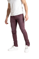 Taker 'Side Zipper' Stack Denim (Wine) B2064 - FRESH N FITTED
