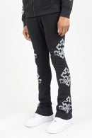 Rebel Minds 'Cross' Stacked Sweatpants (Black) 152-428 - FRESH N FITTED