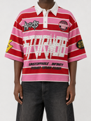 STORM88 RYDER Men's S/N Jersey 3/4 Sleeve Crop Top Polo in Pink ST8-001